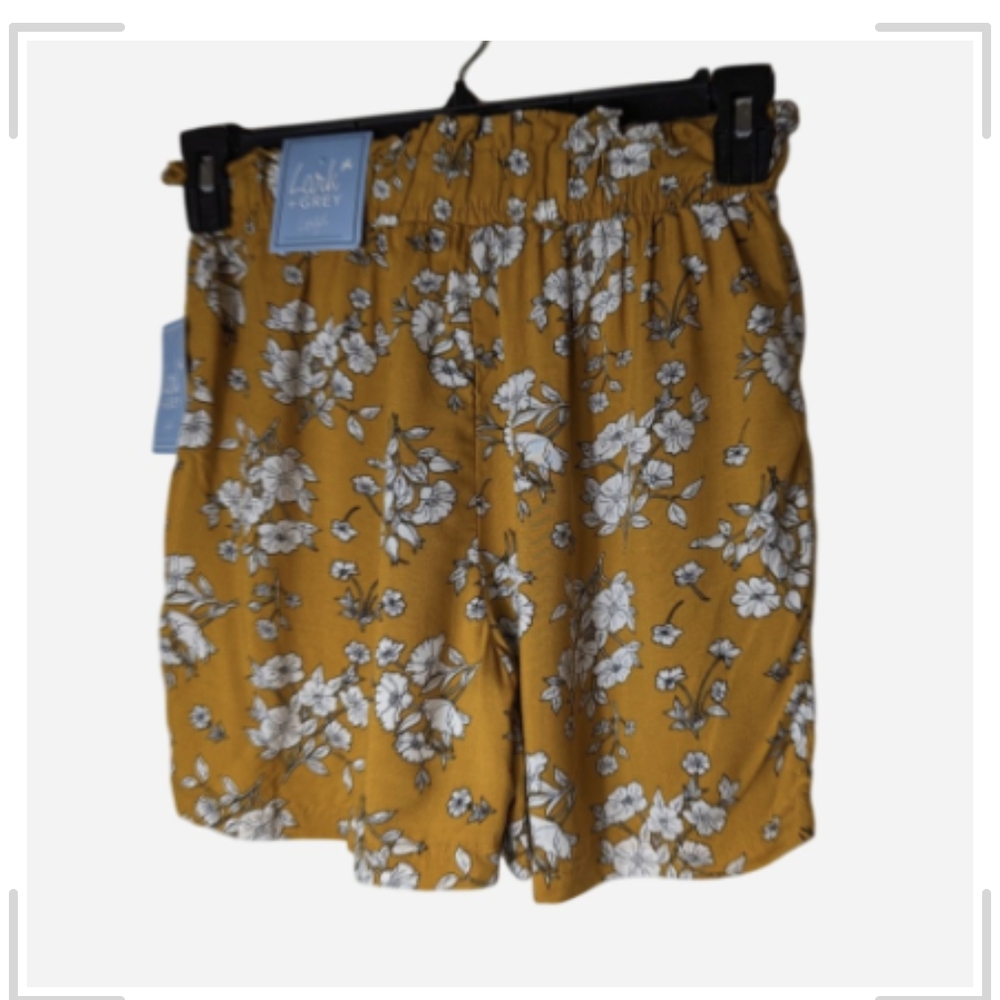 Floral Mustard Women's Shorts - Picture 2 of 9